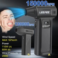 Ventilador Turbo Jet de 130/150,000RPM, ventilador portátil para asiento Interior, ventilación para tablero, herramientas de eliminación de polvo, soplador de aire inalámbrico