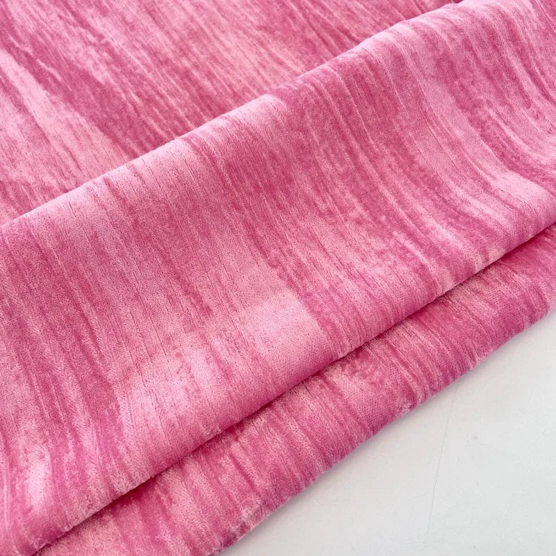 Gradient Magenta Pink Stripe Plush Fabric Soft Breathable Spring Summer for Dress Bed Sheet Sofa Cover DIY Sewing Accessories