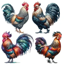 Three Ratels QB49 Powerful rooster Pastoral animals stickers for home decoration personalized car moto decals