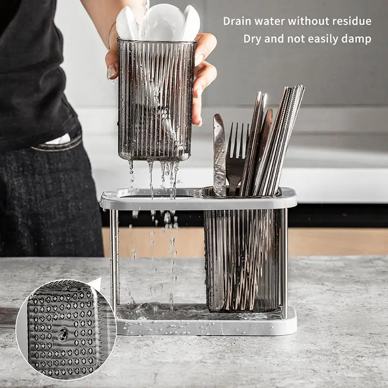 Food Grade Kitchen Chopstick Drain Rack Multifunctional Cutlery Storage Holder for Spoon Fork Home Use