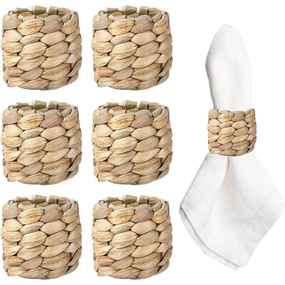 

Farmhouse Napkin Rings, Hand-Woven Napkin Rings for Table Decor, Fall Rustic Napkins Rings, Napkin Holder Buckles