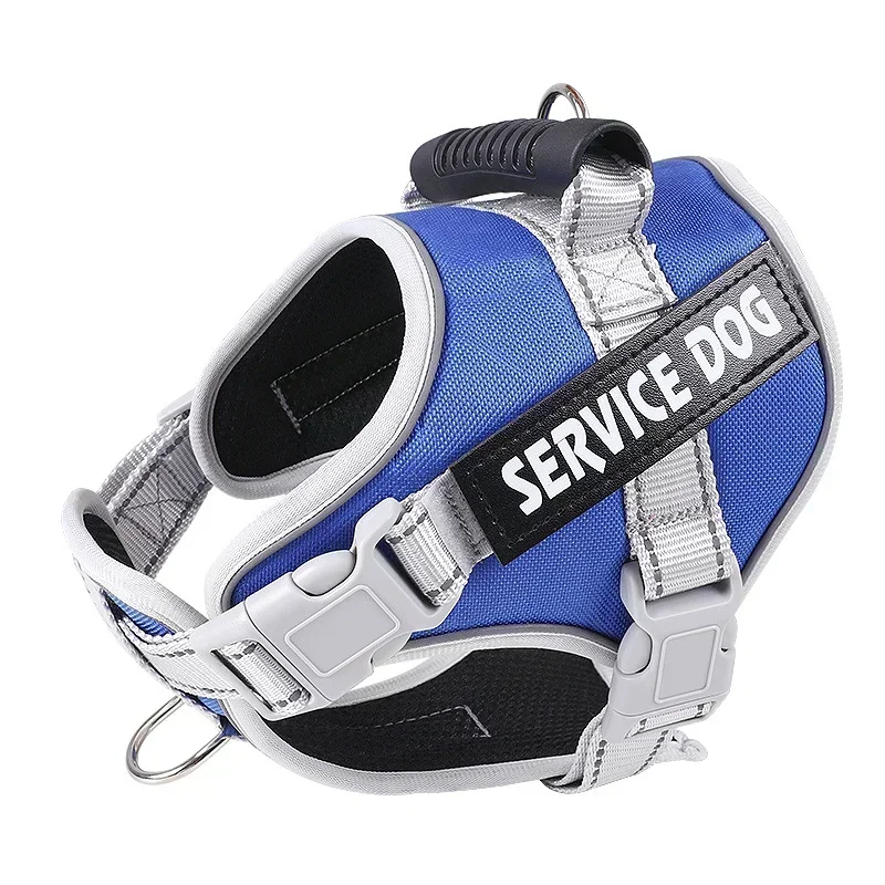 Arnés para perros de servicio con placa de identificación personalizada, arnés ajustable, chaleco y correa para perros grandes, accesorios de entrenamiento para exteriores._voghion.com