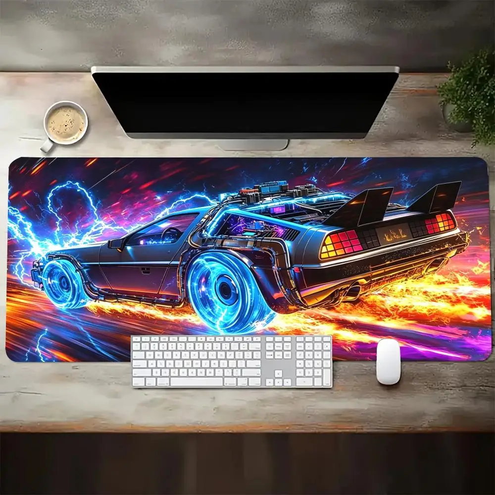 Neon Cyberpunk Car Mousepad Table Mat Playmat Glowing Anti Fade Color Anime Games Pads For Desktop