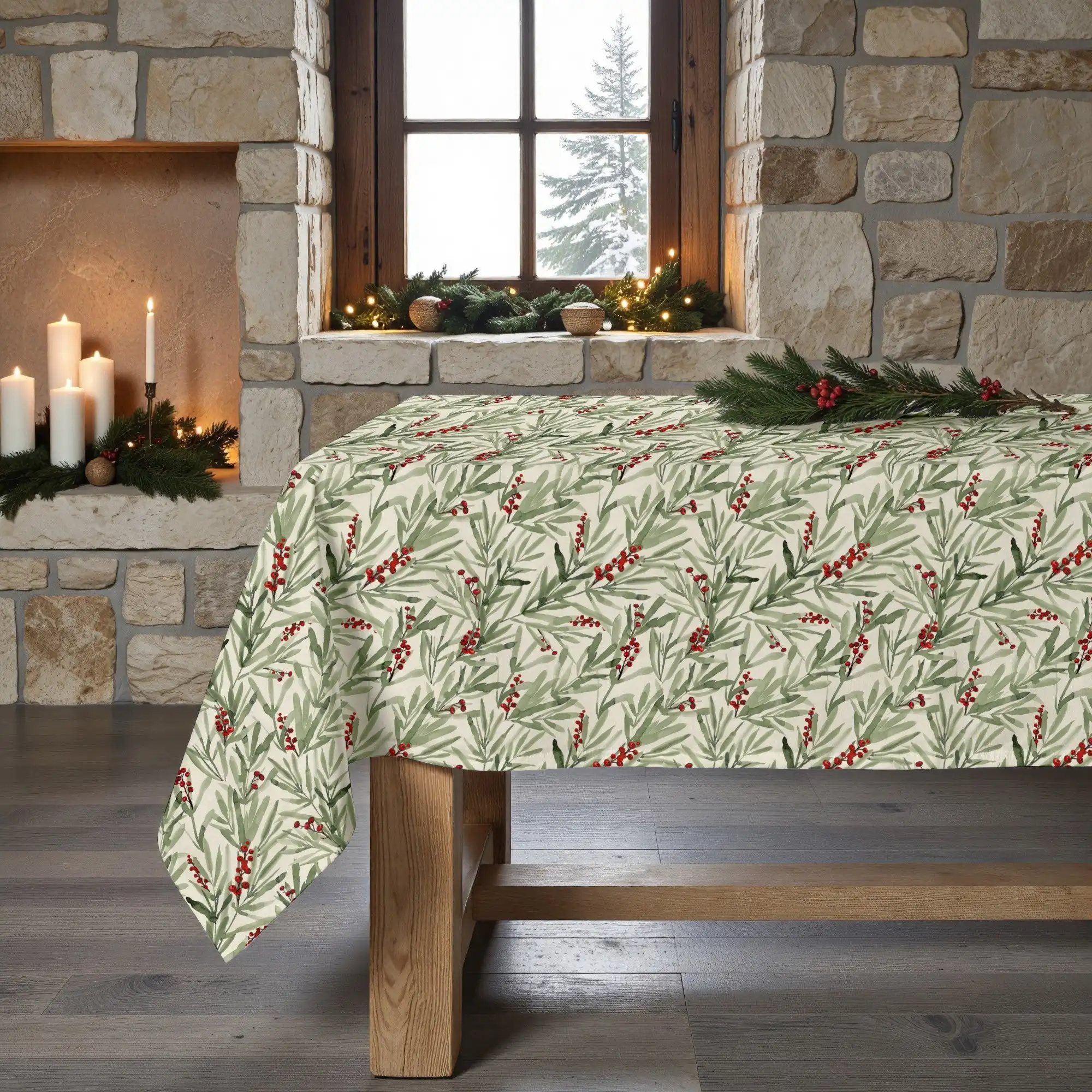 Mantel BL Belum Resinado Antimanchas Merry Christmas 46 Impermeable para Mesas Cuadradas, Rectangulares y Ovaladas