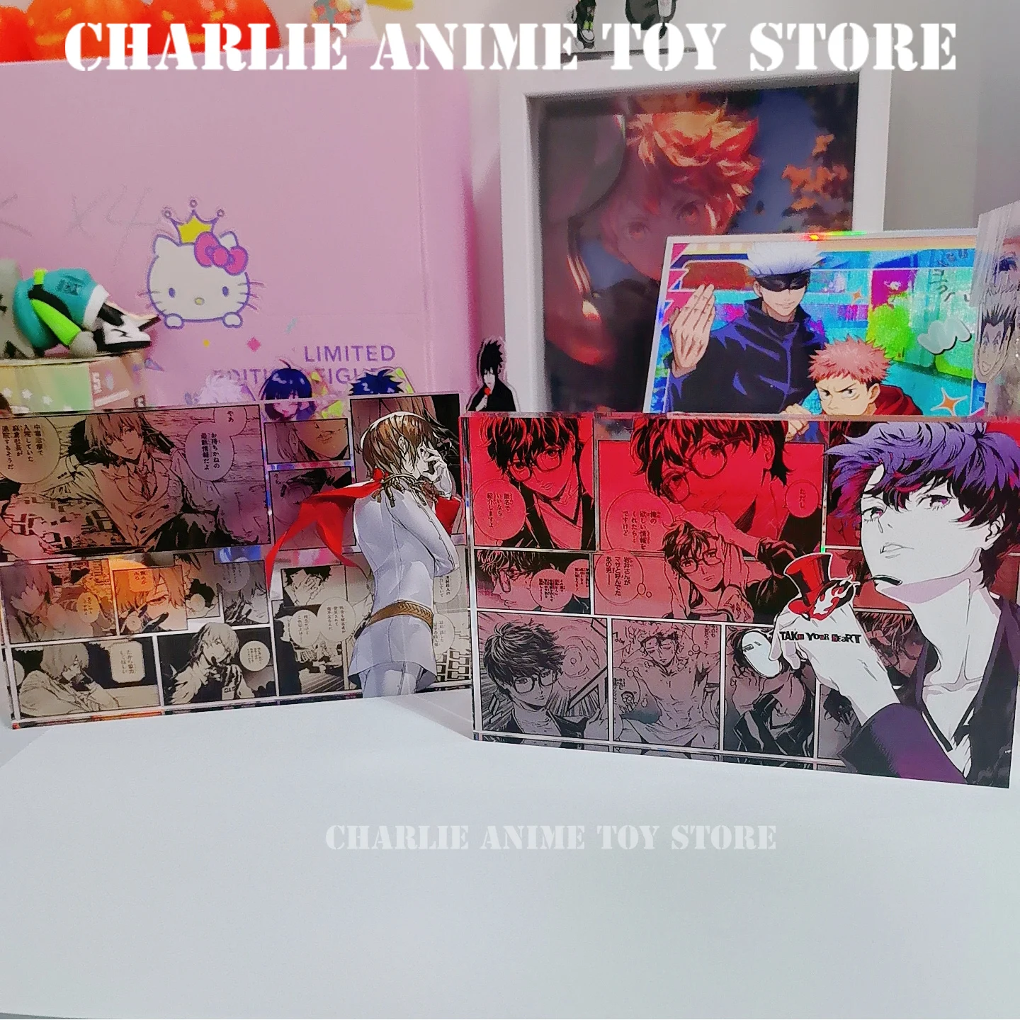 Classic Japanese Anime Figure Transparency Acrylic Stand Brick Cartoon Amamiya Ren Akechi Goro Yusuke Kitagawa Fan Collection - view 2