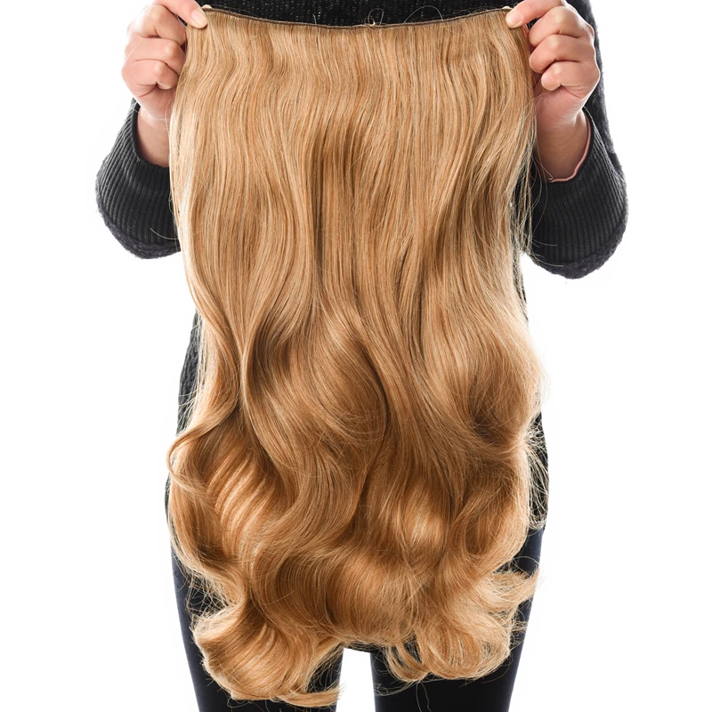 Silike 24Inch Synthetische Golvend Clip In Hair Extension Clips Hair Extension Hittebestendige Fiber 4 Clips Een Stuk 17 kleuren