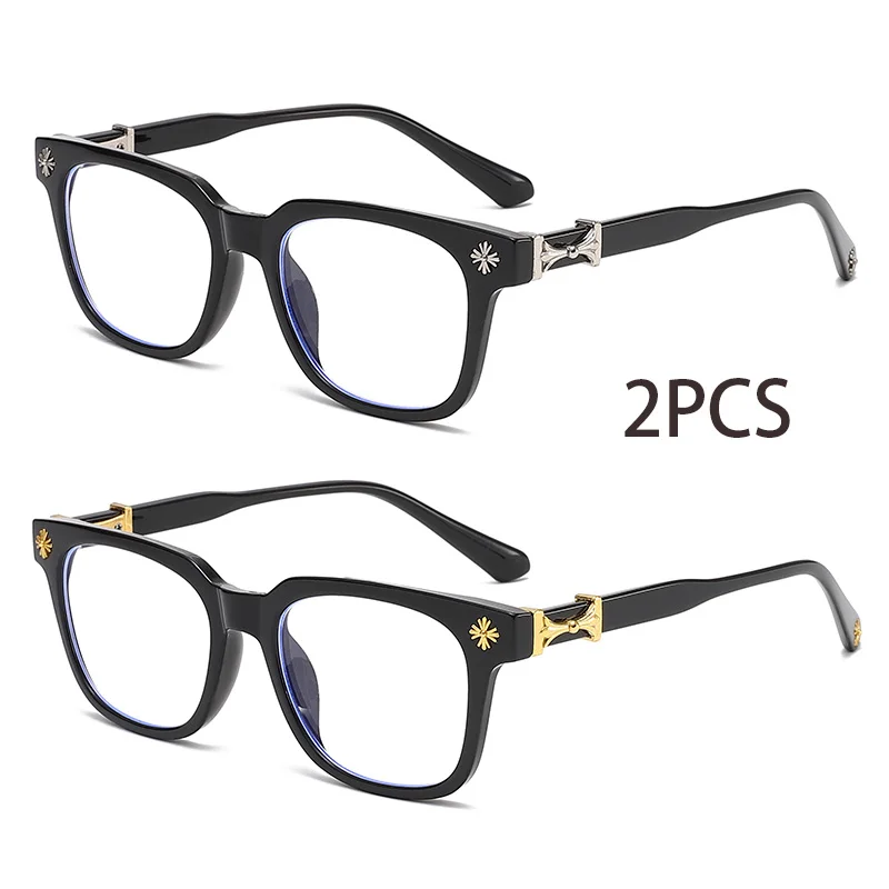 Classic 3Pcs Square Anti Blue Light Glasses For Men And Women Black & Transparent Frame Unisex Computer Wearing Women Glasses