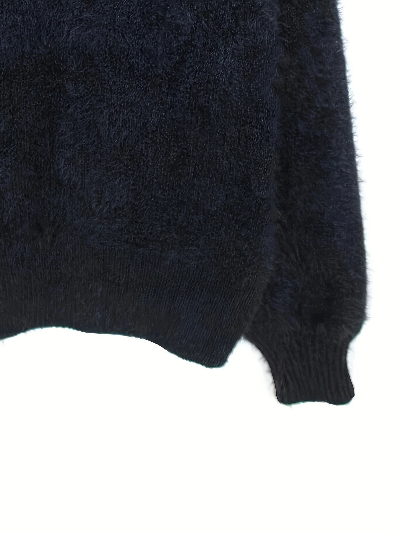 Women's long-sleeved knitted cardigan, V-neck solid color casual warm plush top elegant autumn and winter