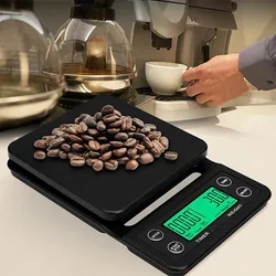 Precision Electronic Scale with LCD Backlight Display Coffee Balance Timer Digital Weight Gramera with Silicone Pad Scales 3/5KG