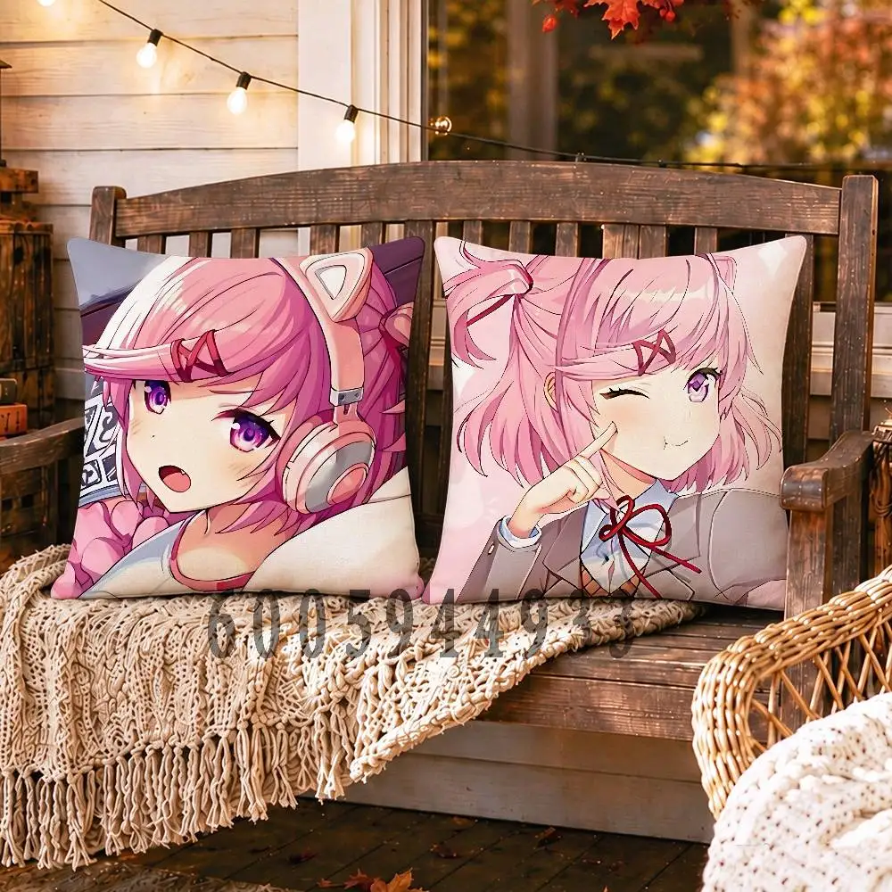 N-Natsuki Anime Celebrity Merchandise All-Match Printed Pillow Case Sofa Car Office Room Decoration Protector