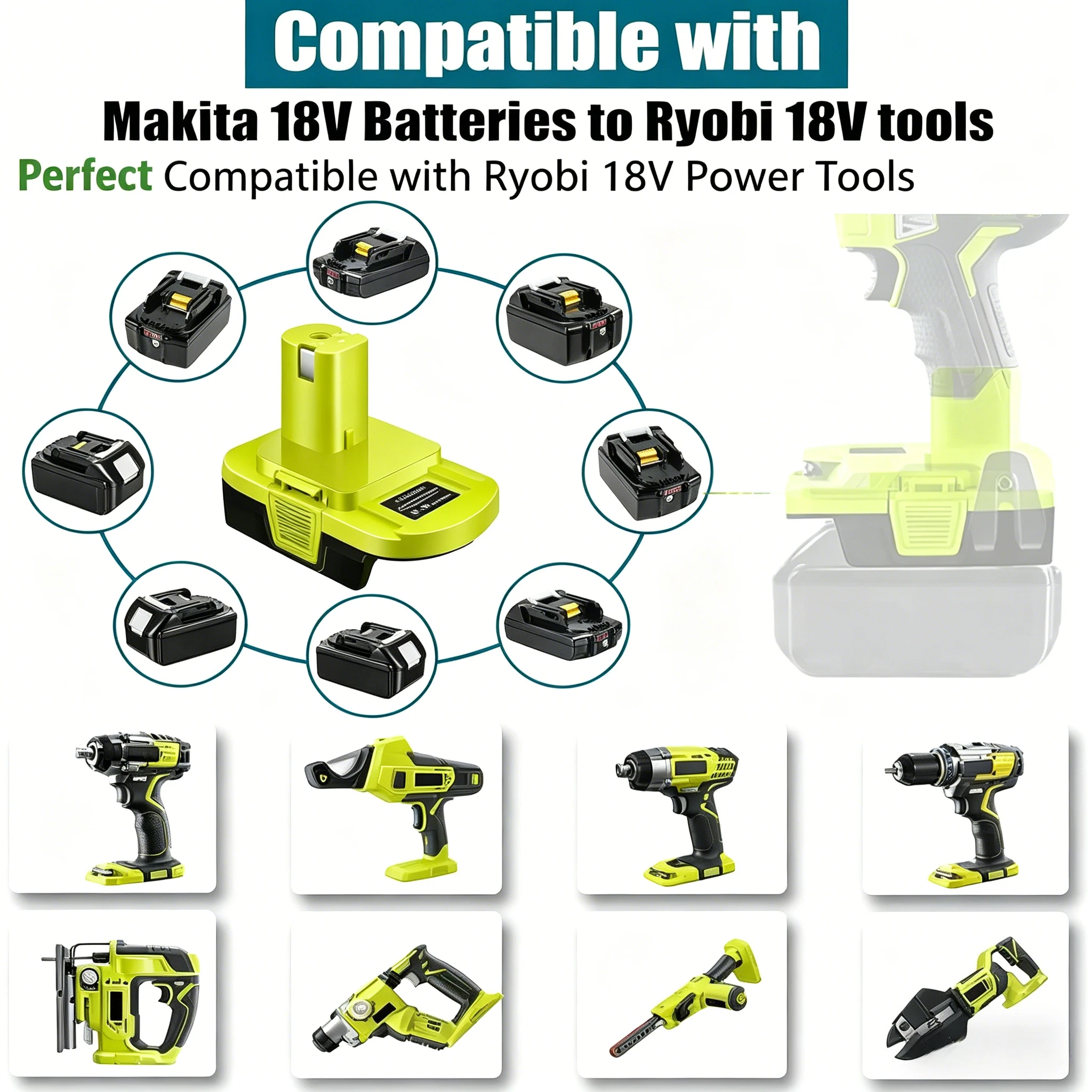 

Battery Adapter Converter Use for Ryobi 18V Tools Converter for Makita 18V Li-ion Battery to for Ryobi 18V Power tool MT20RNL