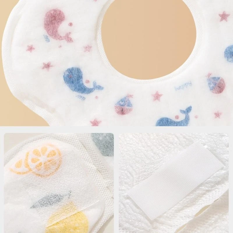 

20xcute Cartoon Print Feeding Bib Одноразовая для мальчика для воздухопроницаемого слюни 425f