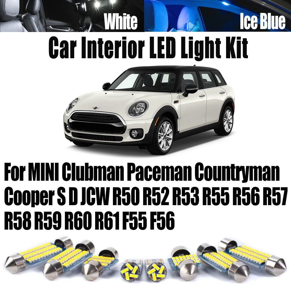 Interior Car LED Bulbs Set For MINI Clubman Paceman Countryman Cooper S D JCW R50 R52 R53 R55 R56 R57 R58 R59 R60 R61 F55 F56