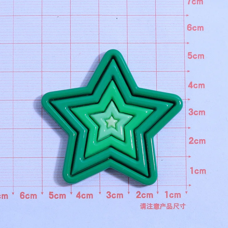 20pcs Big Stars Resin Flatback Cabochons 50mm Large Rainbow Gradient Colorful Star Shape Ornament Resins Accessory Supplier