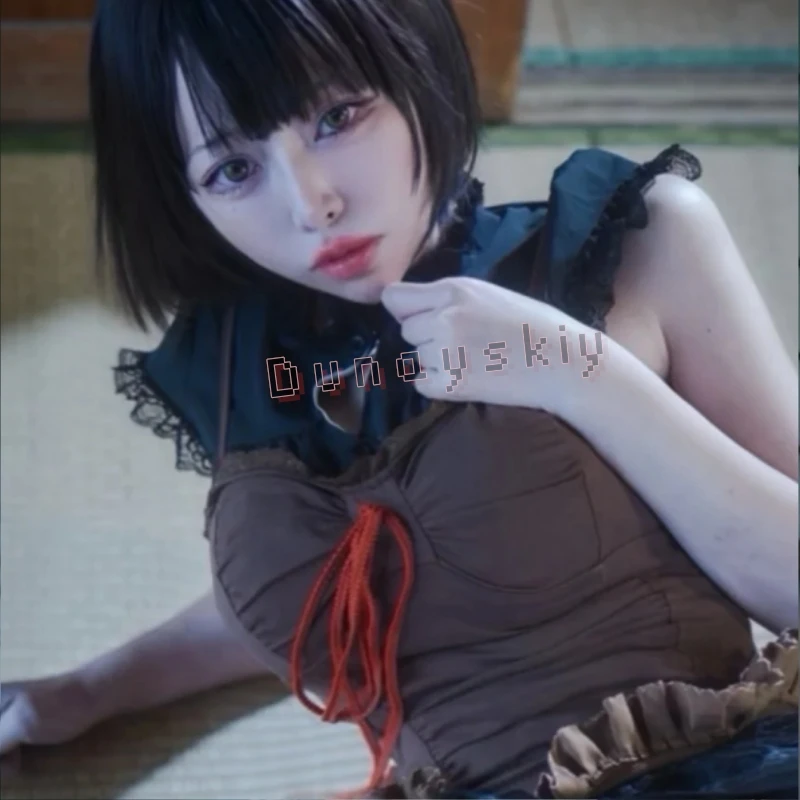 

Horror Game FATAL FRAME II: Crimson Butterfly REMAKE Cosplay Amakura Mayu Anime コスプレ Balck Goth Lolita Cake Dress Halloween