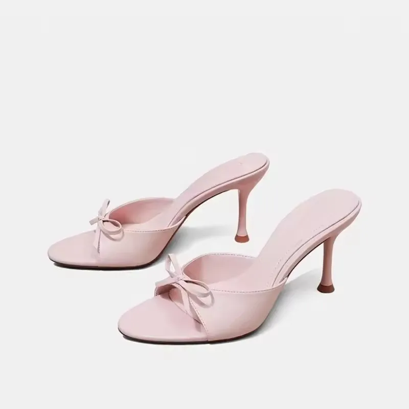 Sommerliche Damen-Sandalen mit spitzer Zehenpartie und hohem Absatz, luxuriöse hochwertige High-Heel-Sandalen, Damen-Pantoletten mit offener Zehenpartie für den Freizeitgebrauch