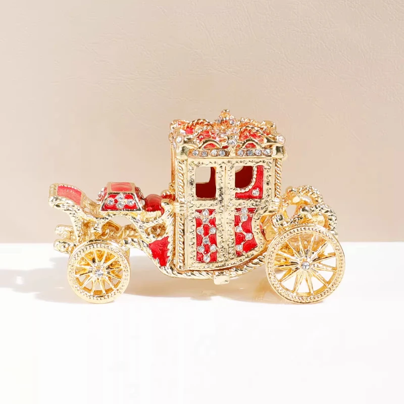 

Carriage Jewelry Box Decorative Box Home Gift Ornament Enamel