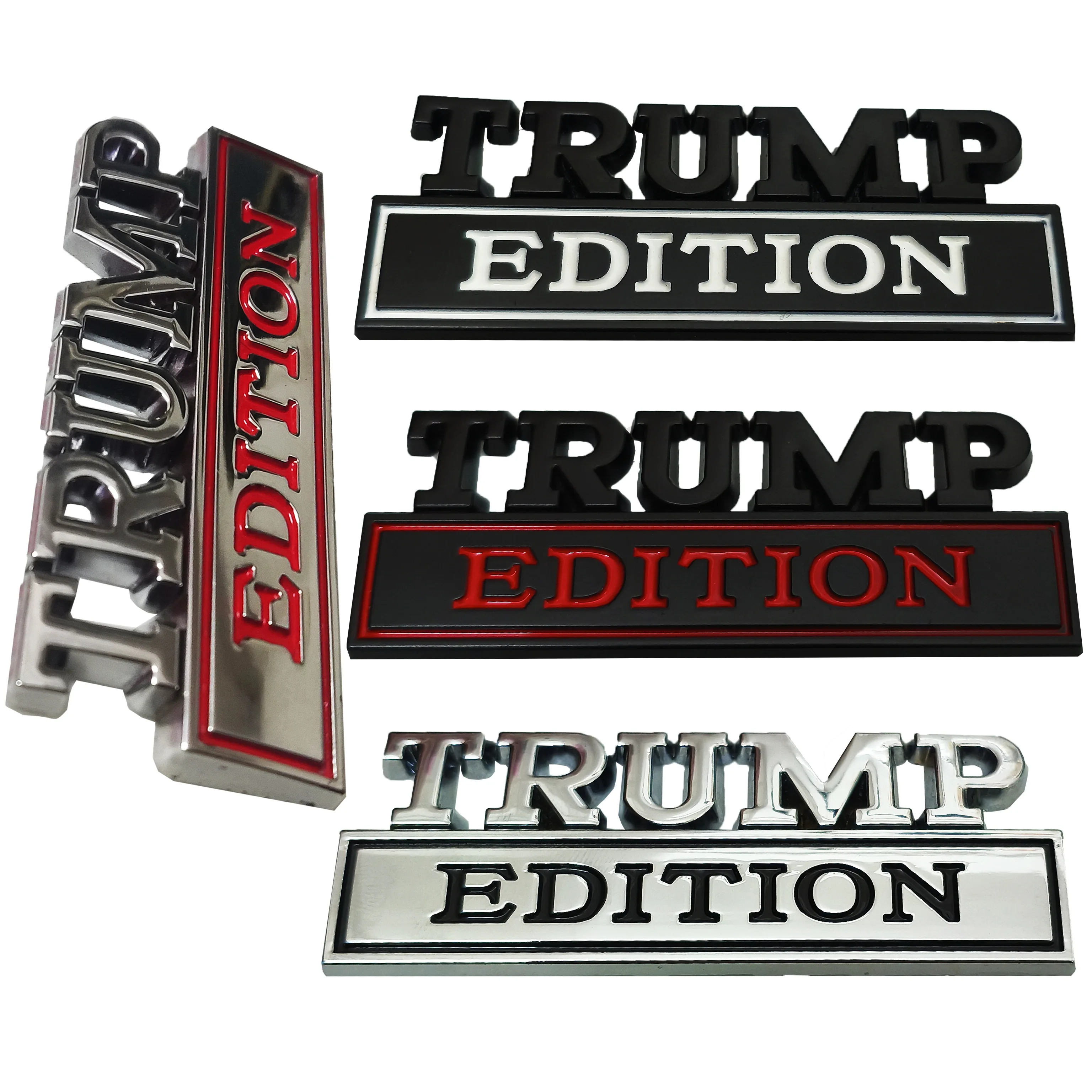 Trump Edition Car Metal Badges for Toyota Ford Chevrolet Subaru  Jeep Metal Stickers for the Rear Trunk Body Sides of Cars