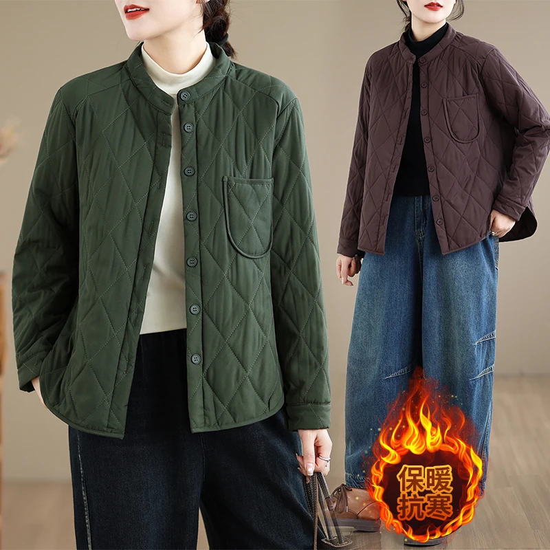 

Легкая хлопковая куртка с талией, мягкое теплое зимнее пальто, тонкая хлопковая одежда, длинный воротник-стойка, застежка на одной пуговице