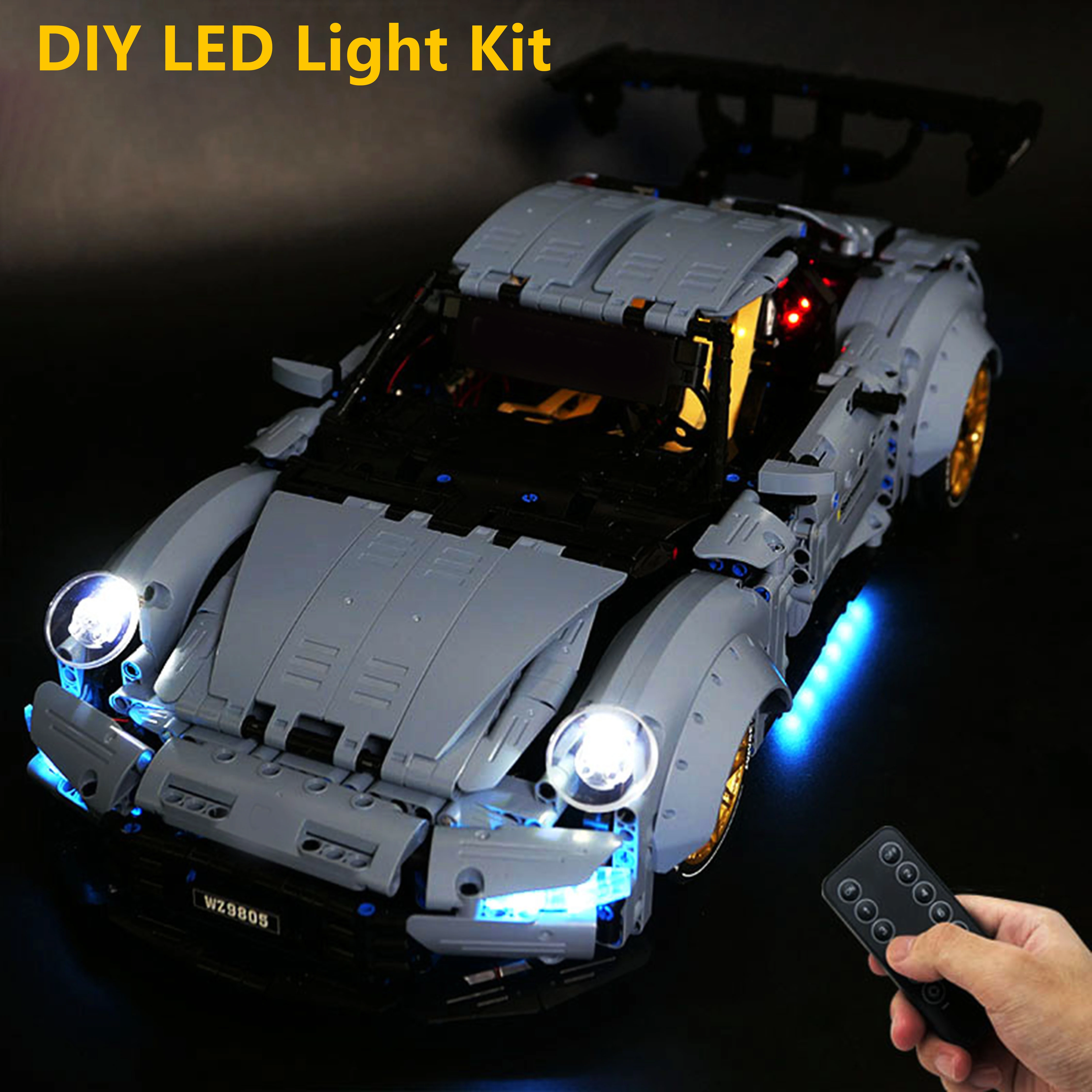 

DIY LED Light Kit 9805 Sports Car Building Block Model Remote Control Lighting Accessories Lights Only Perfect Gift for Car Fans