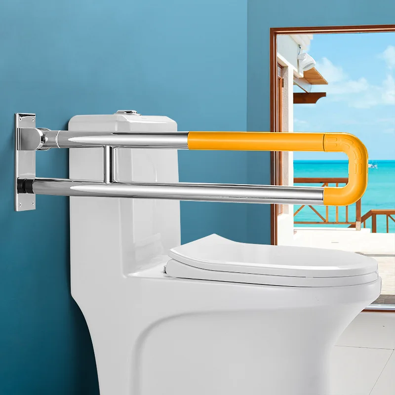 

Stainless Steel Handicap Grab Bars Rails Flip Up Toilet Handrails Bathroom Safety Bar Support Rail for Seniors Elderly Bath Grip