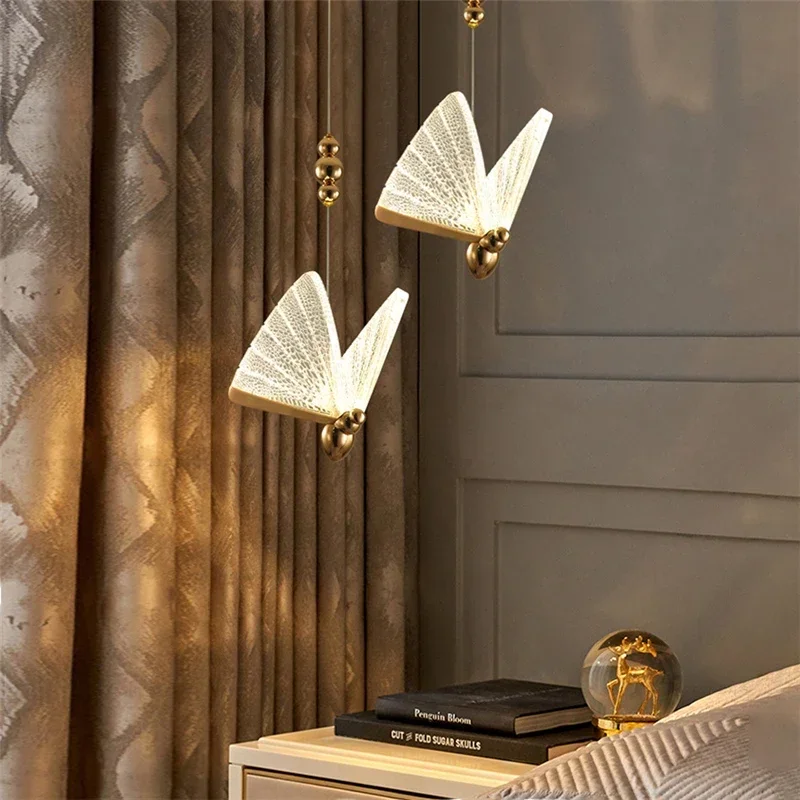 Indoor Home Hotel farfalla decorazione di nozze lampadario luci moderne ali di farfalla lampada a sospensione soggiorno lampada da soffitto