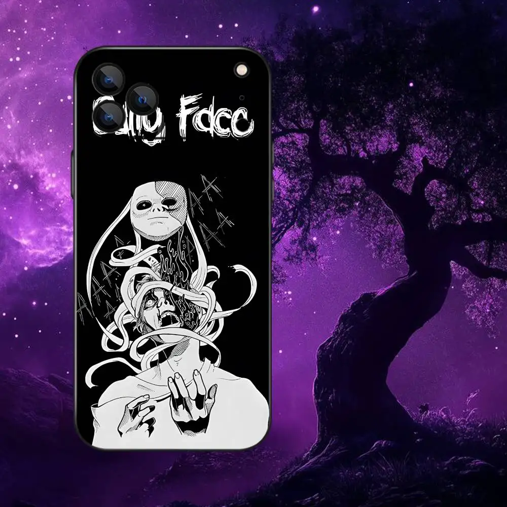 حافظة هاتف كارتون S-Sally Face SF لهاتف iPhone 17,16,15,14,13,12,Pro,Max,Plus,E,SE4,Air,Mini Black Soft Box