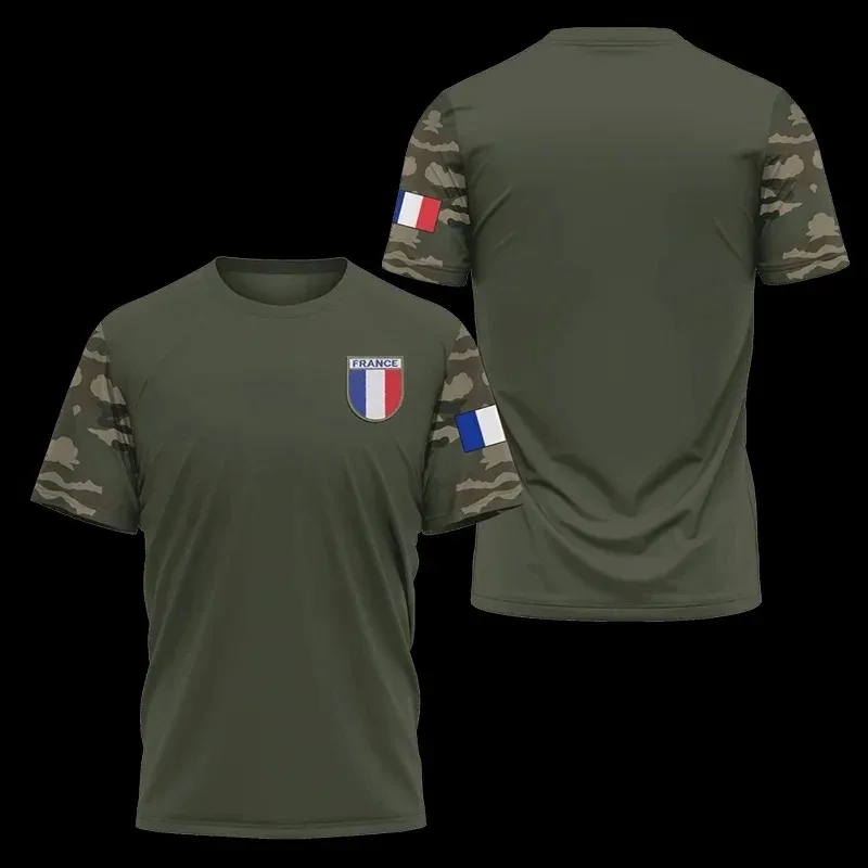 Summer New French Army Camo Men's T-shirt 3D Printed Veterans Extra Large tSHIRT Top Special Forces Tactical Men Tshirt TOP