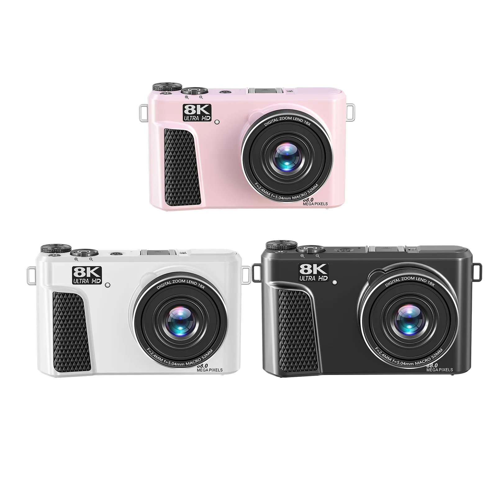 Digital Camera 8K 88MP 18x Zoom Autofocus WiFi Travel Camera with
