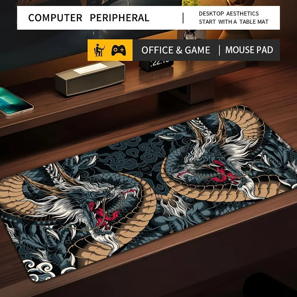 

Ancient Dragon Totem gaming Mouse Pad Desk Mat Non-Slip Durable office mouse mat gaming mats with Stitched Edge HD printing