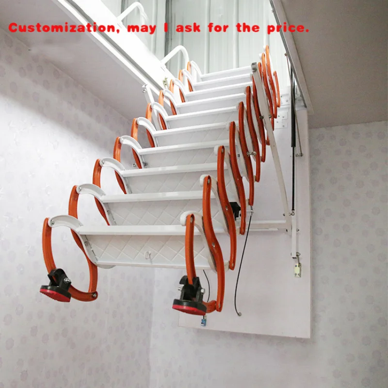 

Изготовленный на заказ. Удобный доступ. Телескопическая лестница на чердаке в помещении. Автоматическая складная лестница-чердак. Стальные складные лестницы.