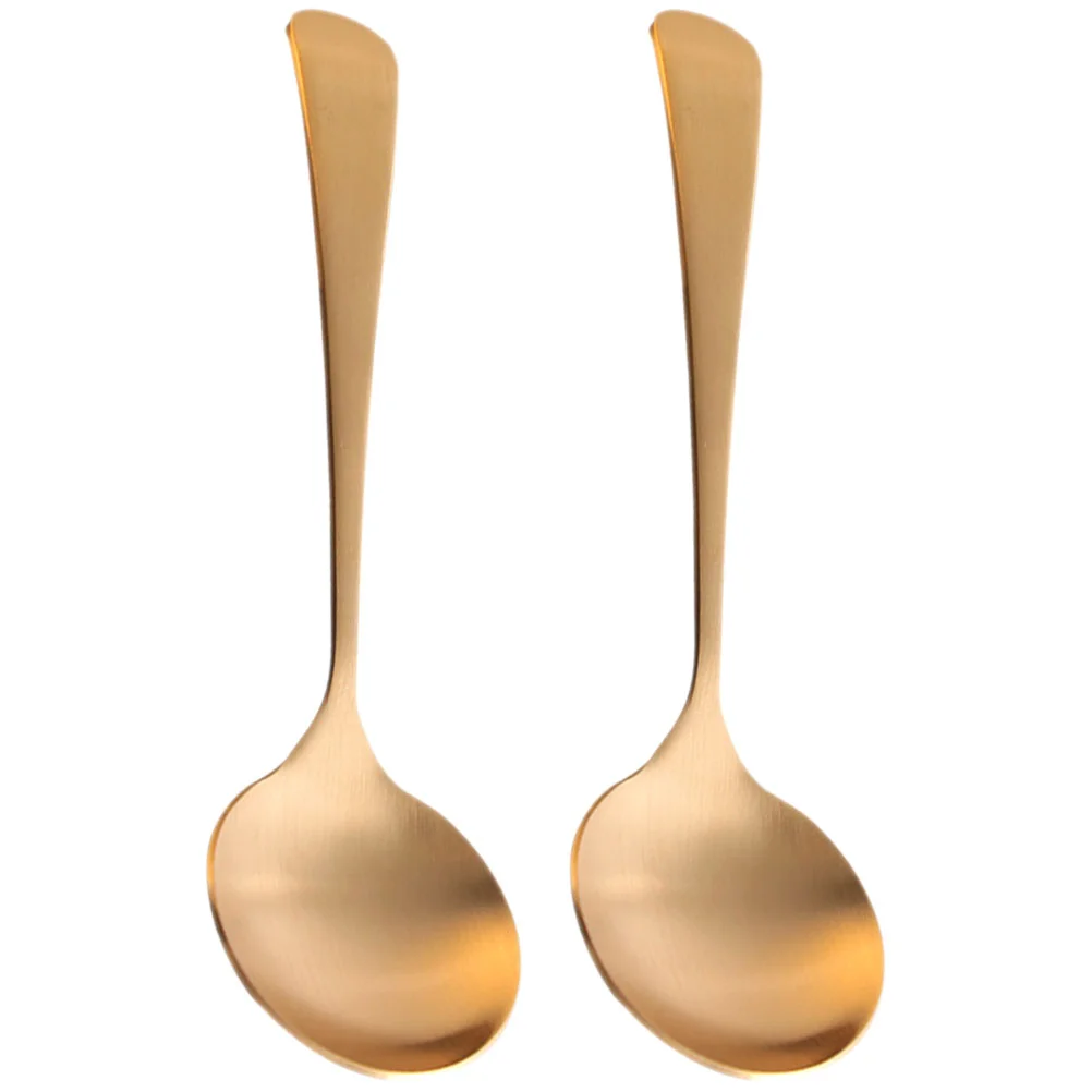 

2 Pcs Thicken Aldult Handmade Pure Copper Spoon Soup Household Soup Scoops Serving Large Home for Decor