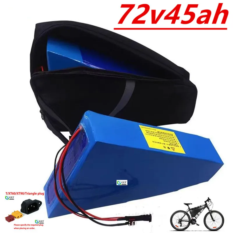 

72 В 45 Ач литий-ионный треугольный аккумулятор BMS li ion 20S для 500 Вт - 6000 Вт горного велосипеда, скутера, мотоцикла + зарядное устройство 10 А