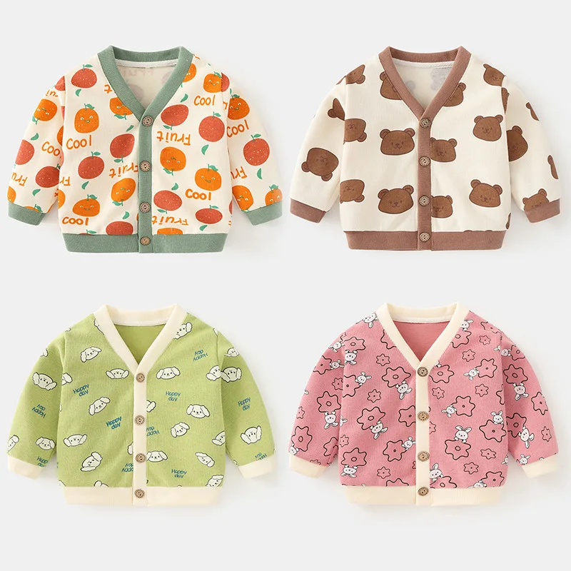 Baby Clothes Casual Cardigan Jacket Autumn Clothes Spring and Autumn Boys and Girls Baby Children\'s Sweater Top