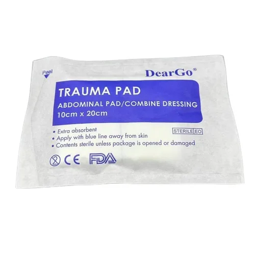 Almohadilla hemostática no tejida para traumatismos, vendaje absorbente de primeros auxilios, Kit de cuidado de quemaduras de gasa para Control de sangrado de emergencia