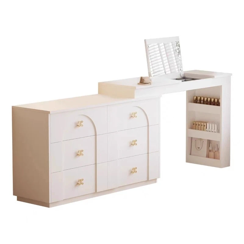 

Desk end corner retractable dressing table integrated combination