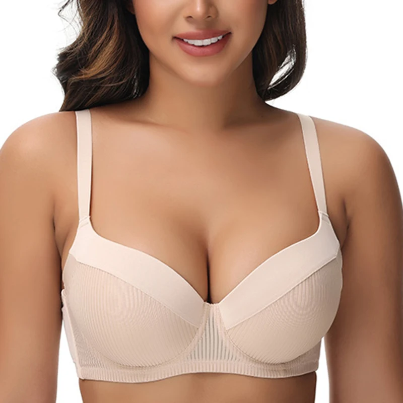 

Plus Size Women's Push Up T-shirt Bra Underwire Female Lightly Padded Supportive Lingerie 75 80 85 90 95 B C D E F
