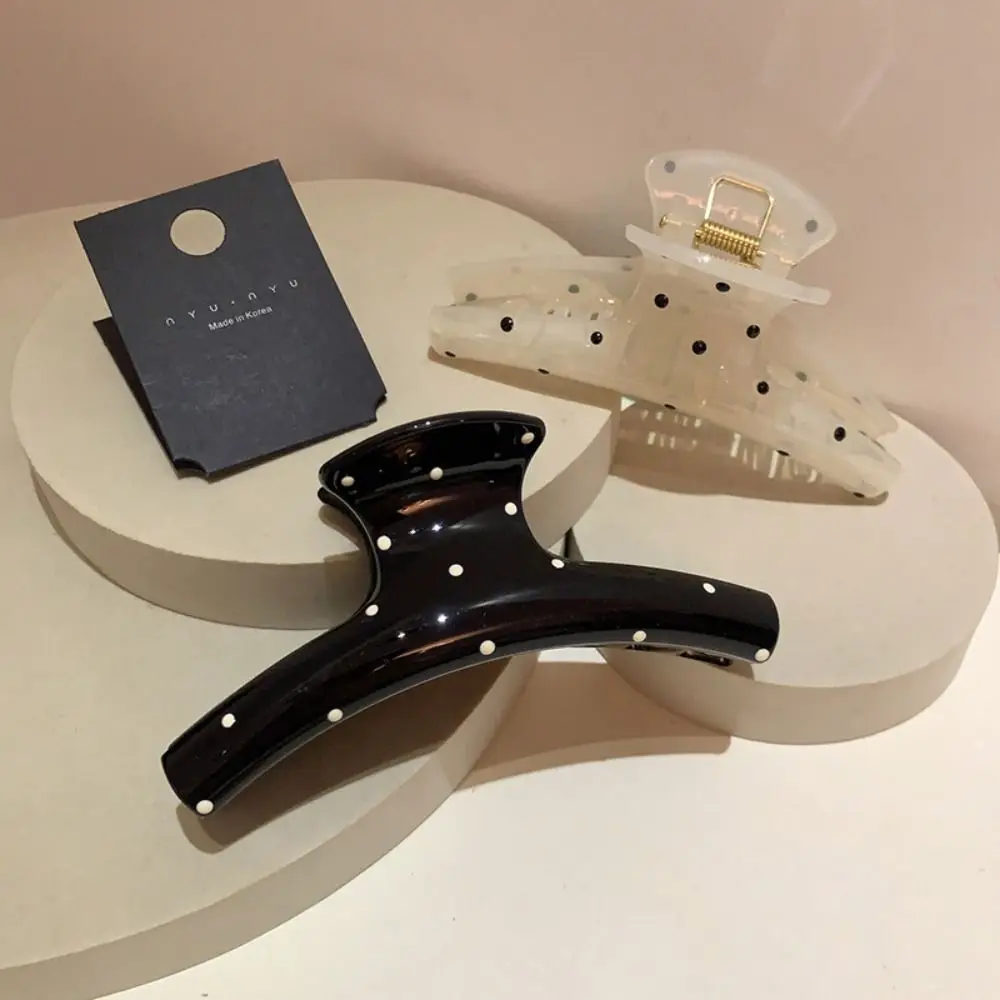 Personalized Bowknot Bow Hair Claw Cute Hairpin Grab Clip Polka Dot Hair Clip Headwear Korean Style Big Hair Claw Female