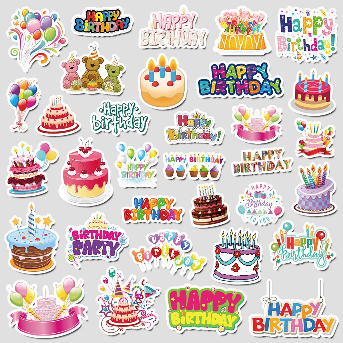 Can love card ventilation Happy Birthday sticker SIY mobile phone luggage waterproof decorative sticker children's ledger sticke