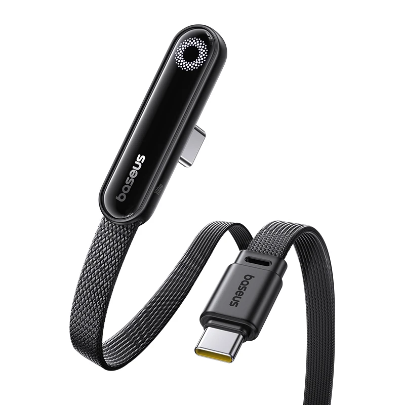 Baseus MVP3 Elbowed 100W USB-C-Kabel für iPhone 16 15 Pro Max LED-Licht Typ-C-Kabel für Macbook Pro Xiaomi Samsung