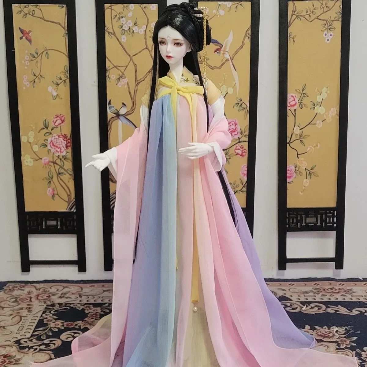 

Одежда для куклы, цветной древний костюм, длинное платье, платье 1/3 BJD, юбки Yeluoli/Debisheng Hanfu, аксессуары для кукол