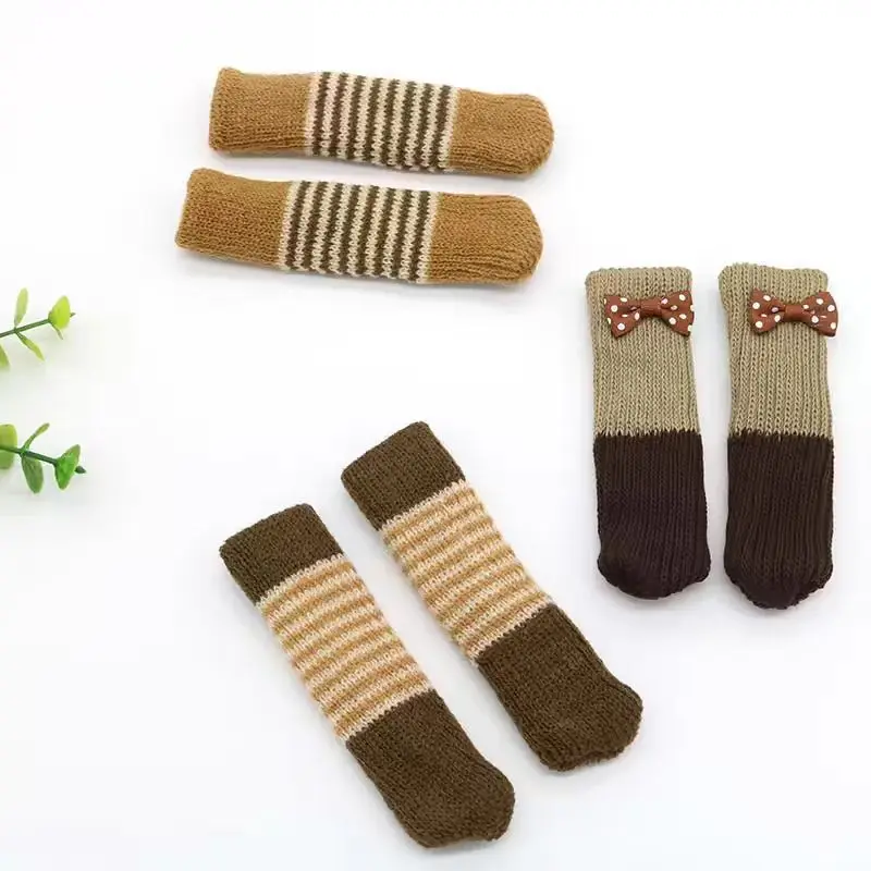 12Pcs Table Leg Cover Cloth Floor Protection Knitting Wool Socks Anti-slip Table Socks Table Legs Furniture Feet Sleeve Cover