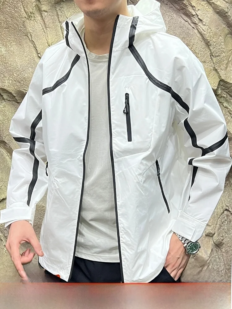 

Высококачественная мужская уличная водонепроницаемая куртка с полным клеем, уличная подставка, подходит для длинной свечи, застежка-молния, ветрозащитный полиэстер