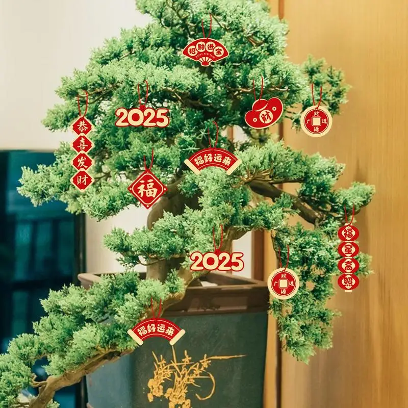 مجموعة زينة السنة الصينية الجديدة 16X قلادة على شكل ثعبان صيني تقليدي لاكي فو زينة السنة الجديدة قلادة ورقية باللون الأخضر