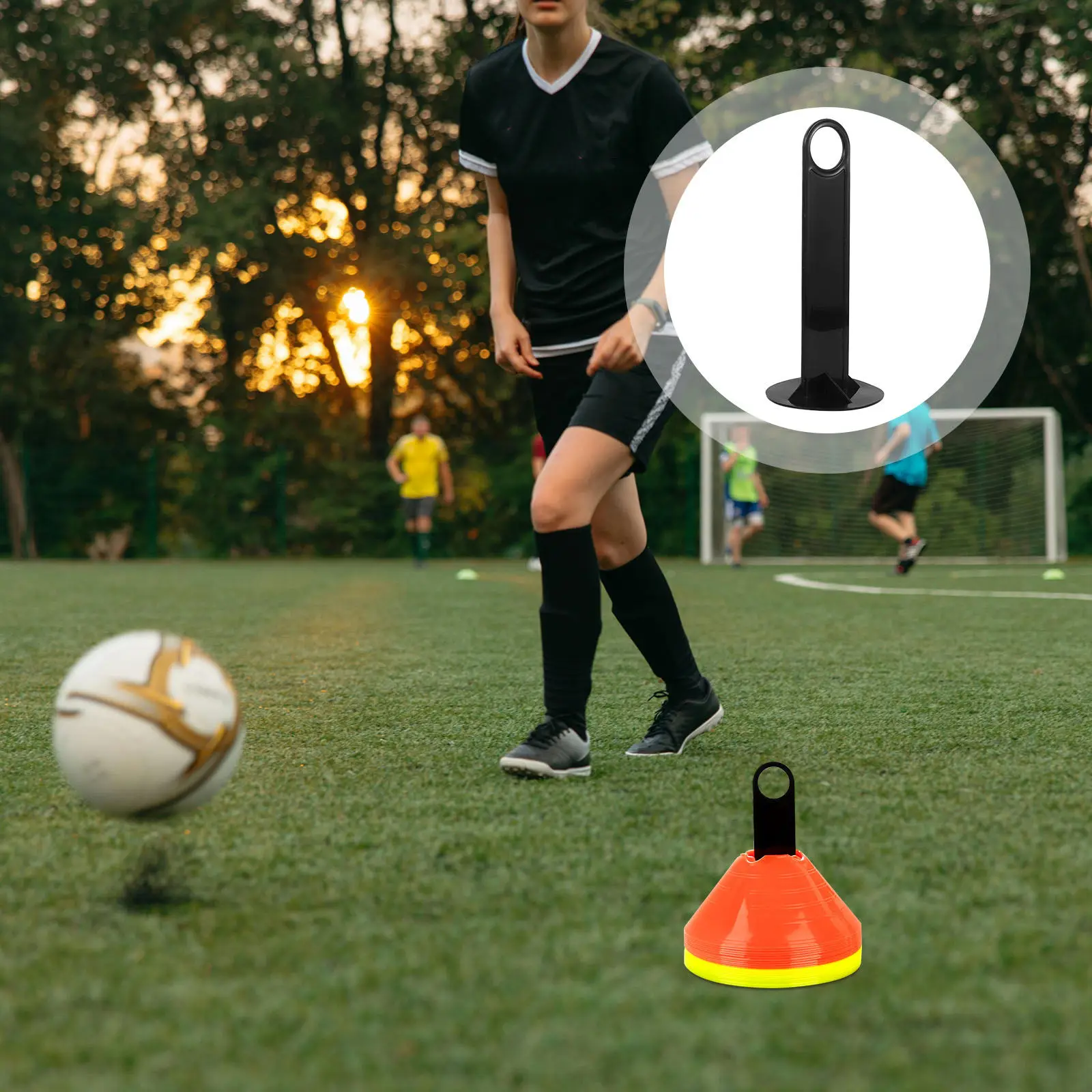 8Pcs Soccer Training Disc Cone Holder Sturdy PP Material Portable Football Cone Stand for Outdoor Sports Parks Traffic Parking