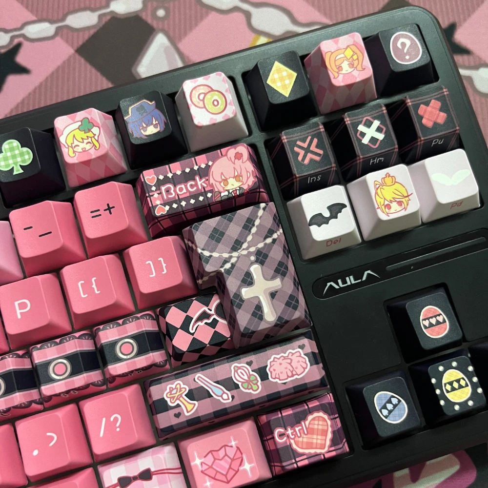 Imagem -04 - Echome-sweetie Baby Theme Keycap Grupo Pbt Custom Anime Bonito Cap Teclado para Menina Perfil Cereja Teclado Mecânico