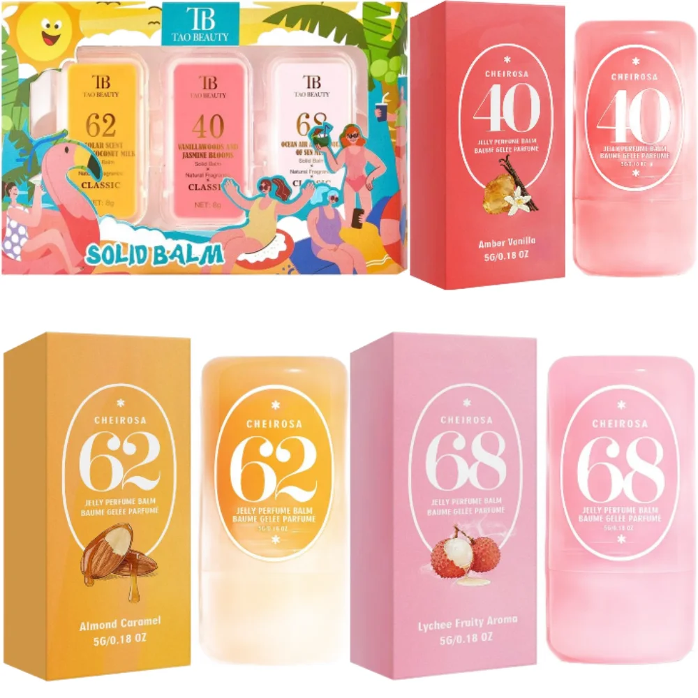 1/3 Stück Frucht-Aroma Festes Parfüm-Balsam-Set Romantischer Langanhaltender Körperduft für Männer und Frauen Tragbares Festes Parfüm-Deodorant