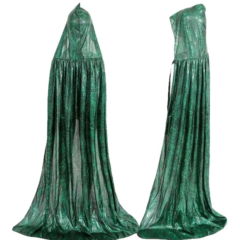 Halloween Sequined Cape With Hood Witch Death Cloak Children Adult Parent-child Costume Masquerade Stage Performance Dress Up