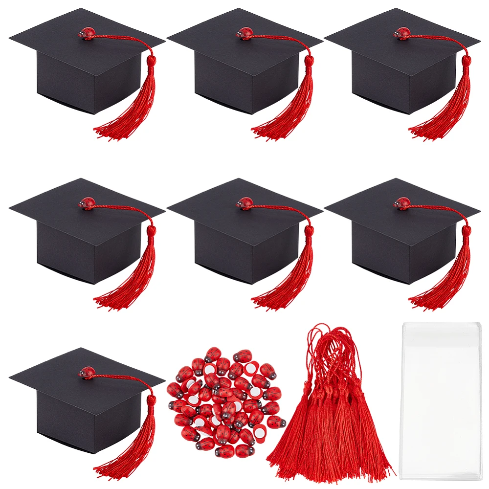 50 Pack Graduation Cap Gifts Boxes Graduation Party Favor Sets with Tassels Grad Party Centerpieces Decorations for Class