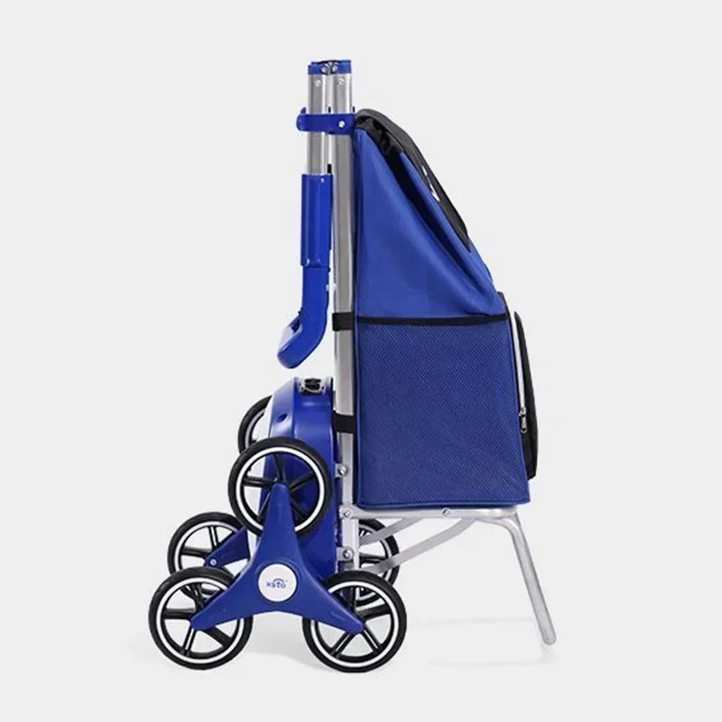 Electric Shopping Cart Folding Silent Outdoor Portable Stair Climbing Machine with Wheel Storage Bag Shopping Car Household Item